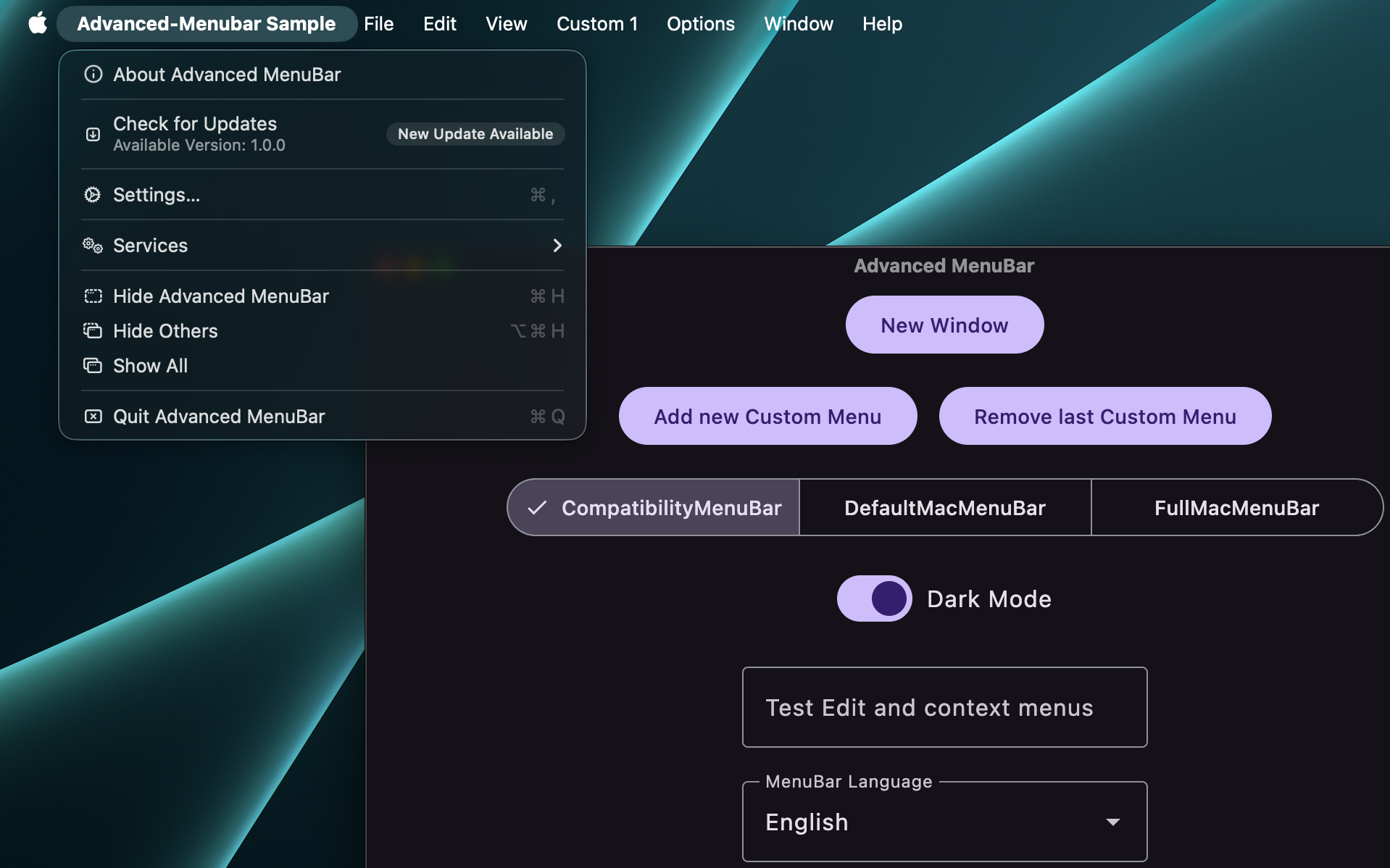 Overview of Advanced MenuBar